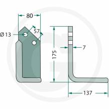 Obrázek k výrobku 123448 - Nůž rotavátoru Agricom pravý