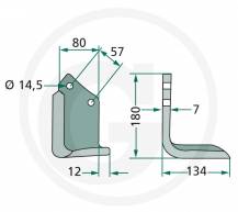Obrázek k výrobku 123534 - Nůž rotavátoru Celli levý