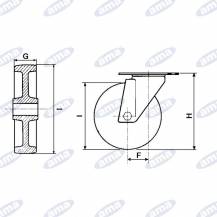 Obrázek k výrobku 18711 - Nylonové kolečko s kovovou konstrukcí 125 mm