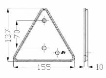 Obrázek k výrobku 9115 - Odrazka trojúhelník s otvory - 155x137x10mm