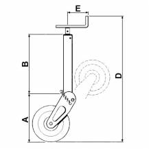 Obrázek k výrobku 10192 - Opěrná noha sklopná 200kg/240 mm