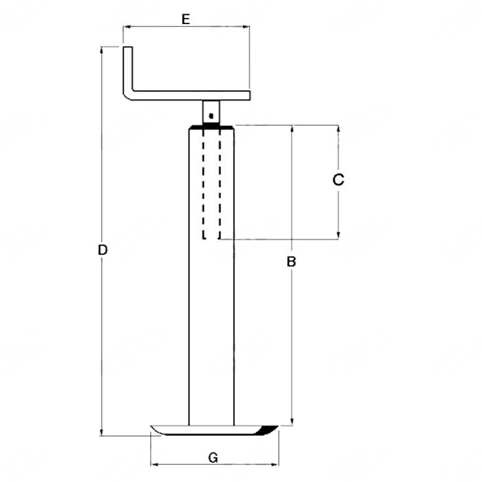 Obrázek k výrobku 21554 - Opěrná noha teleskopická 470 mm 300 kg