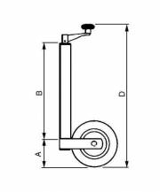 Obrázek k výrobku 54900 - Opěrné kolečko 190 mm, 150 kg