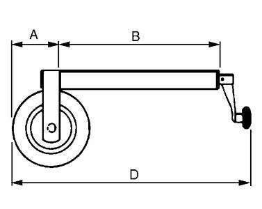 Specifikace - Opěrné kolečko 190 mm, 150 kg