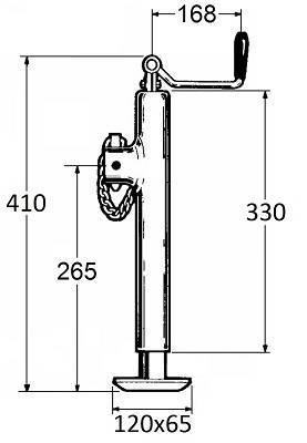Specifikace - Otočná noha - montáž na trubku