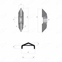 Obrázek k výrobku 61451 - otočná radlička, šířka 40 mm, materiál 4,5mm, 2 díry