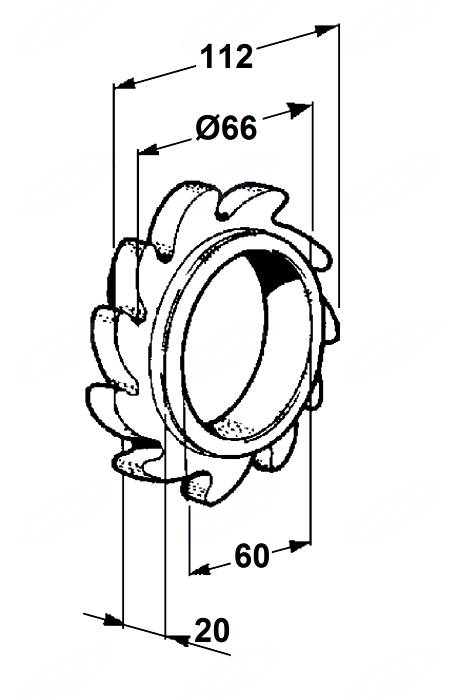 Obrázek k výrobku 30027 - Ozubené kolo 60 mm/ 20 mm