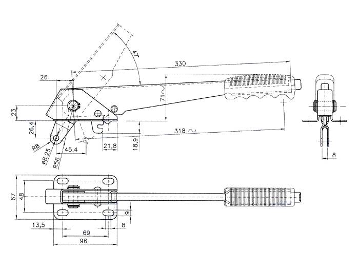 Obrázek k výrobku 26588 - Páka ruční brzdy 330 mm