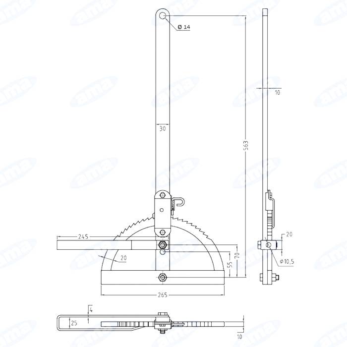 Obrázek k výrobku 35915 - Páka ruční brzdy 563 mm