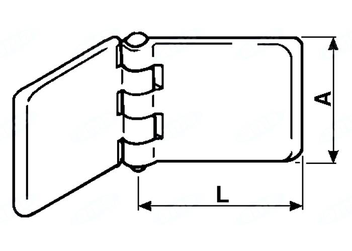 Obrázek k výrobku 28857 - Pant k bočnici 5mm/40x50 mm