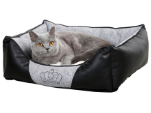 Obrázek k výrobku 126589 - Pelíšek pro psy a kočky KERBL 80361 CHIARA, 55x45x18 cm, světle šedá/černá