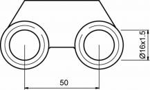 Obrázek k výrobku 56050 - Pevné spojení - dvojmatka 50mm, M16 MASCHIO