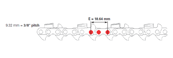 Specifikace - Pilový řetěz AMA 3/8"; 1,3 mm, 52Z, LP