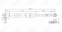 Obrázek k výrobku 32052 - Plynová vzpěra 191 mm - 300 mm, 350N