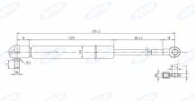 Obrázek k výrobku 32067 - Plynová vzpěra 346mm - 610mm, 350N