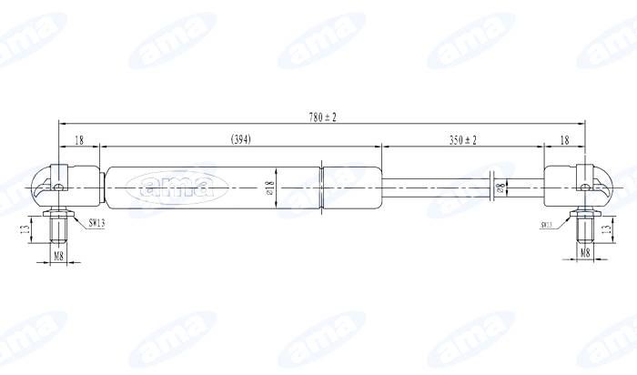 Obrázek k výrobku 36803 - Plynová vzpěra pro JD, MF 3389556 M1