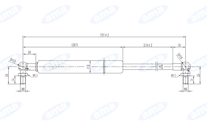 Obrázek k výrobku 36807 - Plynová vzpěra pro SAME 9241.140.4