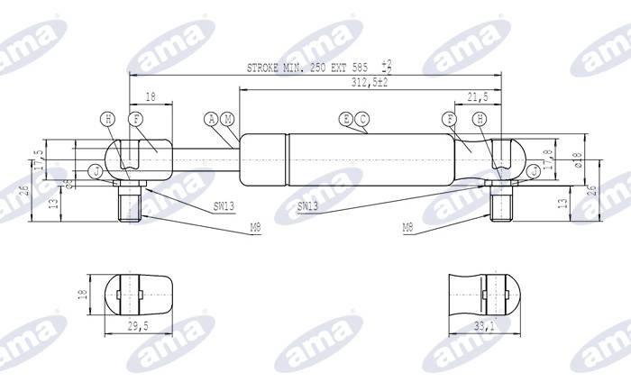 Obrázek k výrobku 36792 - Plynová vzpěra Stabilus 094633