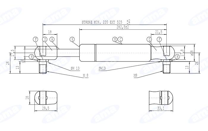 Obrázek k výrobku 36791 - Plynová vzpěra Stabilus 94595