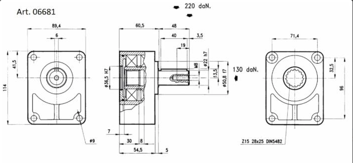 Specifikace - podpěra hydraulického čerpadla GR 2