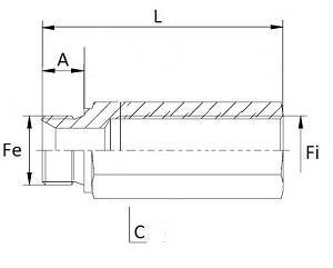 Specifikace - pouzdro pro montáž pojistného ventilu 05138(1/4")