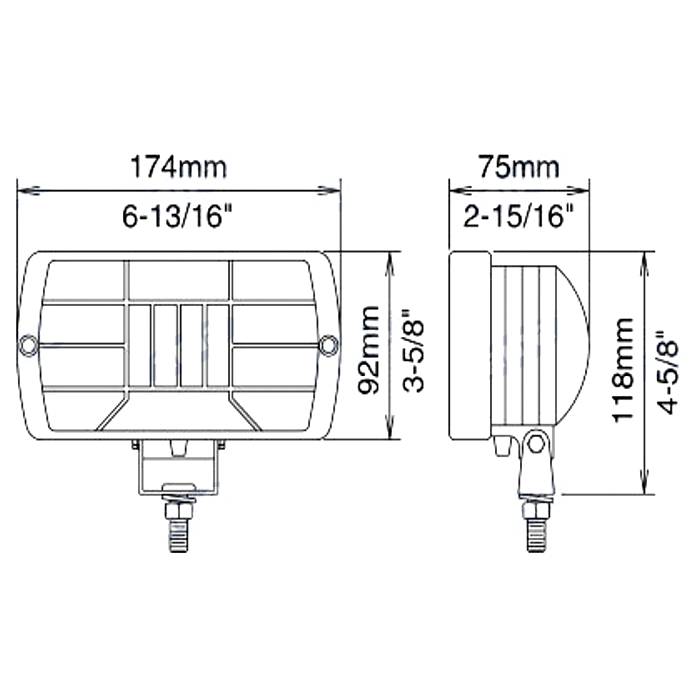 Obrázek k výrobku 20282 - Pracovní halogenové světlo 12V 174x92 mm