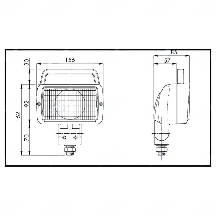 Obrázek k výrobku 34599 - Pracovní halogenové světlo 156x92 mm, s držadlem, vypínačem