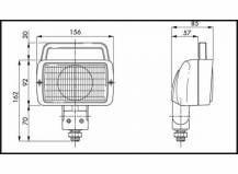 Obrázek k výrobku 23597 - Pracovní halogenové světlo 156x92 mm, s držadlem, vypínačem