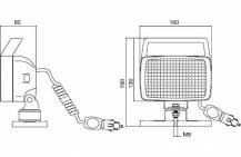 Obrázek k výrobku 1538 - Pracovní halogenové světlo 156x92 mm, s držadlem, vypínačem, magnetický držák