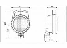 Obrázek k výrobku 9239 - Pracovní halogenové světlo kulaté, 165 mm s držadlem a vypínačem