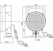 Obrázek k výrobku 1537 - Pracovní halogenové světlo kulaté magnetické 165 mm