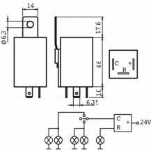 Obrázek k výrobku 56977 - přerušovač blinkrů 12V 46/180W 3 PIN