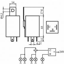 Obrázek k výrobku 10369 - přerušovač blinkrů 24V 220W 3 PIN