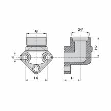 Obrázek k výrobku 35433 - Příruba 3 otvory LK 30 M16x1,5