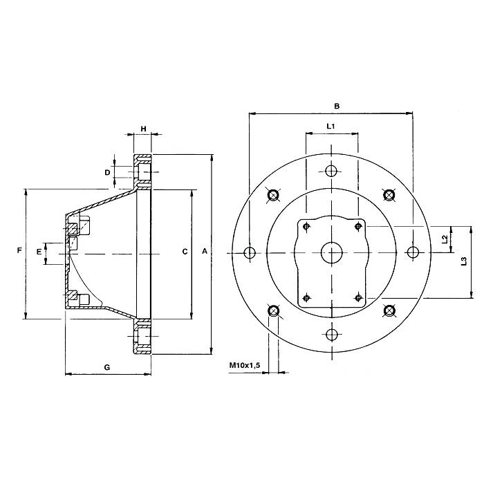 Obrázek k výrobku 11717 - příruba hydraul. čerpadlo/elektromotor, velikost 100-112