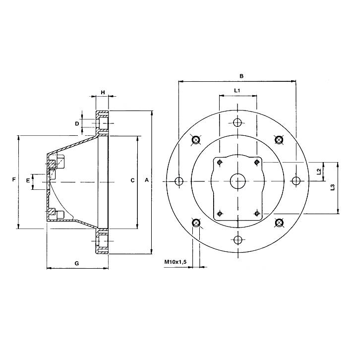 Obrázek k výrobku 22513 - Příruba hydraul. čerpadlo GR3/elektromotor, velikost 132