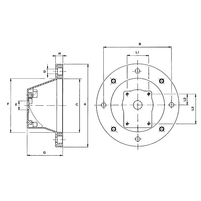Obrázek k výrobku 16235 - příruba hydraul. čerpadlo/elektromotor, velikost 80-90