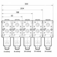 Obrázek k výrobku 59800 - Průmyslový 12 cestný modulární ventil 50l, 12V, 3/8"