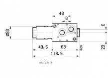 Obrázek k výrobku 26574 - Průmyslový 6 cestný ventil 25l, 1/4", 12V