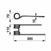 Obrázek k výrobku 24501 - Pružina shrnovače KUHN - GF (pravá)