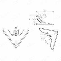 Obrázek k výrobku 61410 - radlička, šíře 175 mm/2 díry/materiál 6 mm