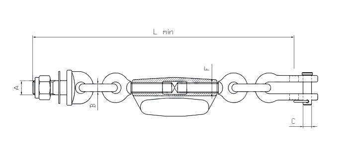 Obrázek k výrobku 27417 - Řetězový napínák 460 mm/oko 12 mm