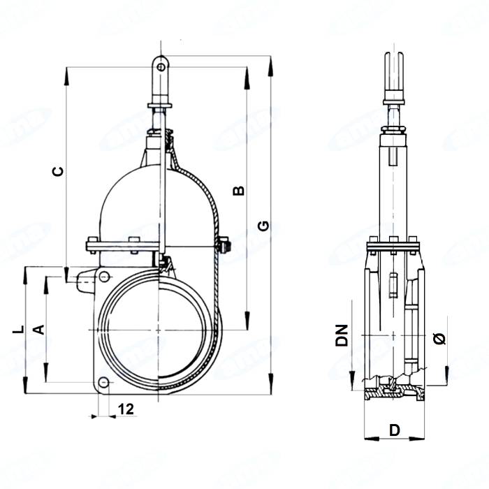 Obrázek k výrobku 24875 - RIV Perla šoupě  6", vnitřní závit/příruba