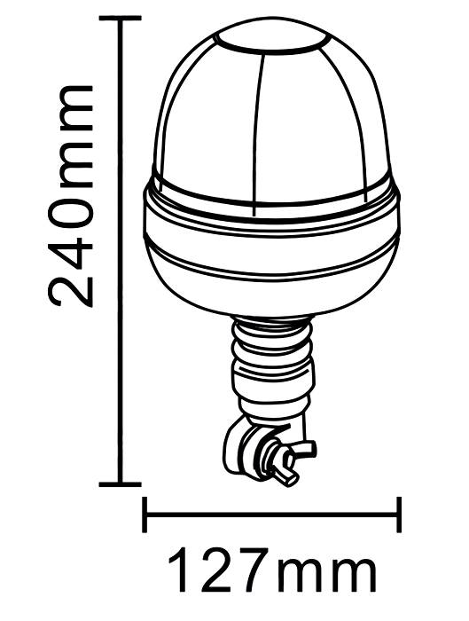 Obrázek k výrobku 68855 - Rotační maják 12V 55W, pružný, na tyč