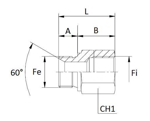 Specifikace - Rovný propojovací adaptér samec samice 1/2" x 3/4"