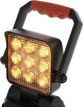 Obrázek k výrobku 133122 - Ruční pracovní LED svítilna, dobíjecí, bílé/oranžové, 9 vysoce výkonných LED diod, s držákem na zeď