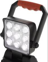 Obrázek k výrobku 133122 - Ruční pracovní LED svítilna, dobíjecí, bílé/oranžové, 9 vysoce výkonných LED diod, s držákem na zeď