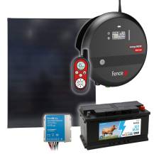 Obrázek k výrobku 120215 - Sada solární elektrický ohradník, 15J zdroj a dálkový ovladač, panel 200 W, regulátor a baterie 95 Ah