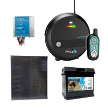 Obrázek k výrobku 120211 - Sada solární elektrický ohradník, 1J zdroj s dálkovým ovladačem, panel 40 W, regulátor a baterie 44 Ah