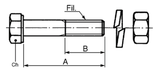 Specifikace - Sada šroub, podložka, matka M12x1,25, 45 mm